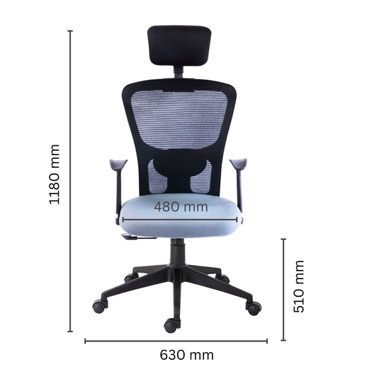 HUMAN METHOD VIBE ELITE ERGONOMIC HIGH BACK REVOLVING OFFICE CHAIR - GREY