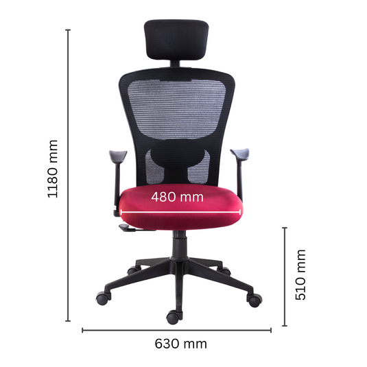 HUMAN METHOD VIBE ELITE ERGONOMIC HIGH BACK REVOLVING OFFICE CHAIR - MAROON