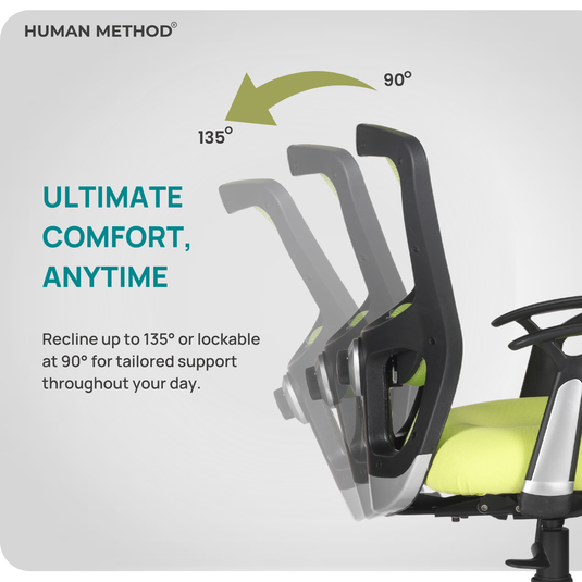 HUMAN METHOD VIBE ELITE ERGONOMIC MID BACK REVOLVING OFFICE CHAIR - FLUORESCENT GREEN