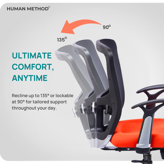 HUMAN METHOD VIBE ELITE ERGONOMIC MID BACK REVOLVING OFFICE CHAIR - ORANGE
