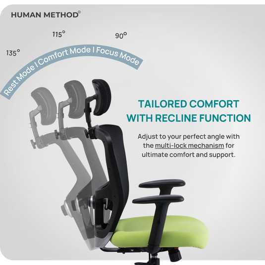 HUMAN METHOD VIBE PRO ERGONOMIC HIGH BACK REVOLVING OFFICE CHAIR - GREEN