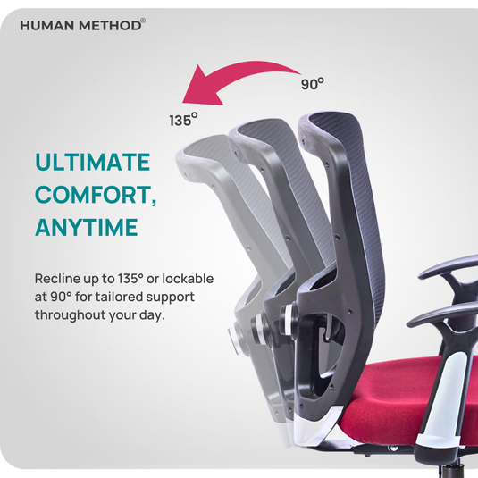 HUMAN METHOD VIBE ELITE ERGONOMIC MID BACK REVOLVING OFFICE CHAIR - MAROON