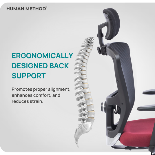 HUMAN METHOD VIBE PRO ERGONOMIC HIGH BACK REVOLVING OFFICE CHAIR - MAROON