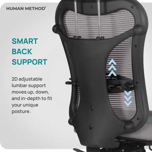 HUMAN METHOD TASK HIGH BACK REVOLVING CHAIR - PEARL GREY