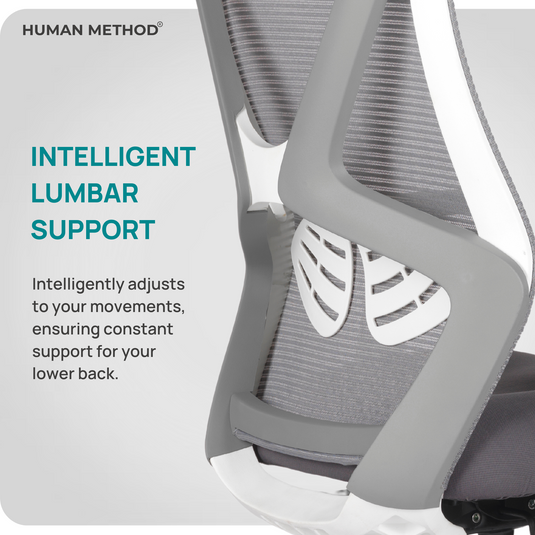 HUMAN METHOD SIENA PRO ERGONOMIC MID BACK REVOLVING OFFICE CHAIR - PLATINUM GREY