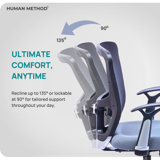 HUMAN METHOD VIBE ELITE ERGONOMIC MID BACK REVOLVING OFFICE CHAIR - GREY