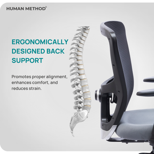 HUMAN METHOD VIBE PRO ERGONOMIC MID BACK REVOLVING OFFICE CHAIR - GREY