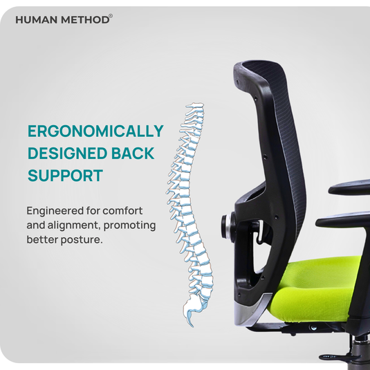 HUMAN METHOD VIBE PLUS ERGONOMIC MID BACK REVOLVING OFFICE CHAIR - GREEN