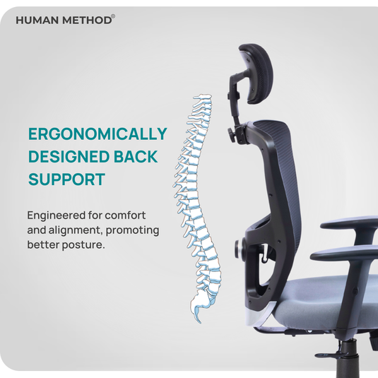 HUMAN METHOD VIBE PLUS ERGONOMIC HIGH BACK REVOLVING OFFICE CHAIR - GREY