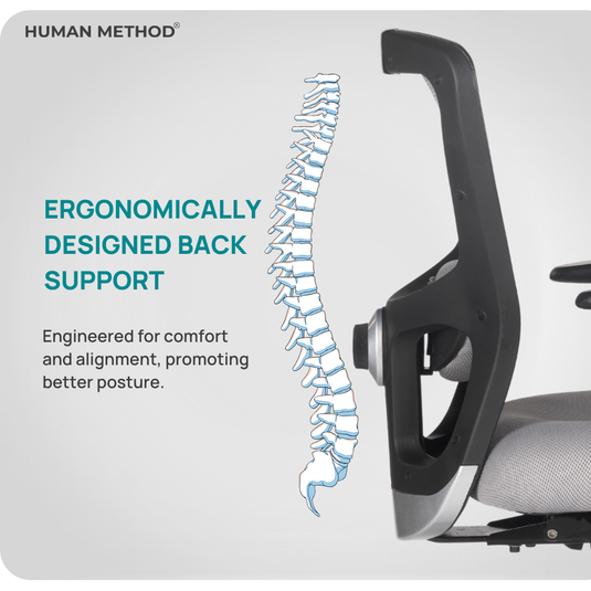 HUMAN METHOD VIBE PLUS ERGONOMIC MID BACK REVOLVING OFFICE CHAIR - STERLING GREY