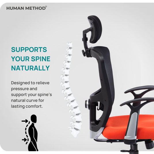HUMAN METHOD VIBE ELITE ERGONOMIC HIGH BACK REVOLVING OFFICE CHAIR - ORANGE