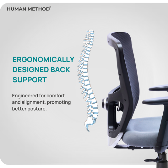 HUMAN METHOD VIBE PLUS ERGONOMIC MID BACK REVOLVING OFFICE CHAIR - GREY