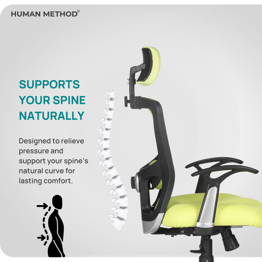 HUMAN METHOD VIBE ELITE ERGONOMIC HIGH BACK REVOLVING OFFICE CHAIR - FLUORESCENT GREEN