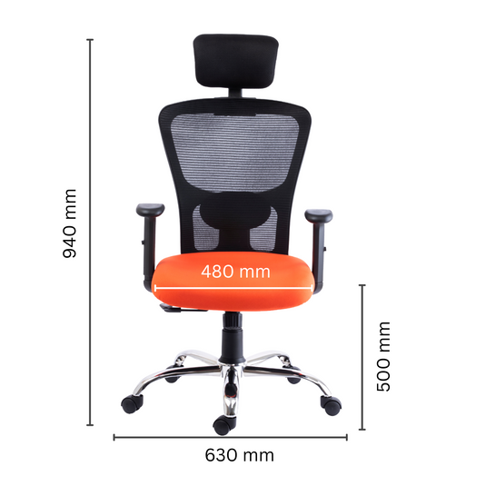 HUMAN METHOD VIBE PRO ERGONOMIC HIGH BACK REVOLVING OFFICE CHAIR - ORANGE