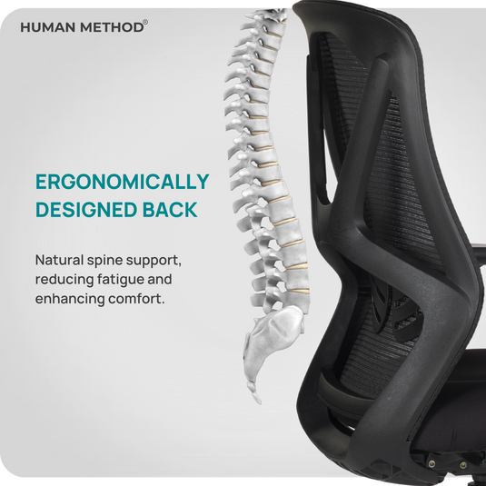 HUMAN METHOD SIENA ELITE ERGONOMIC MID BACK REVOLVING OFFICE CHAIR - JET BLACK