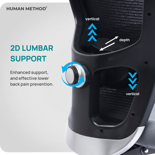 HUMAN METHOD VIBE PRO ERGONOMIC MID BACK REVOLVING OFFICE CHAIR - GREY