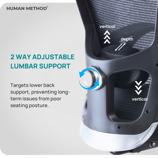 HUMAN METHOD VIBE ELITE ERGONOMIC MID BACK REVOLVING OFFICE CHAIR - BLACK