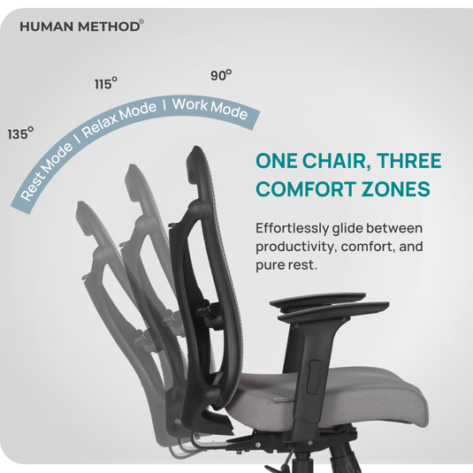 HUMAN METHOD TASK (PREMIUM) MID BACK REVOLVING CHAIR - PEARL GREY