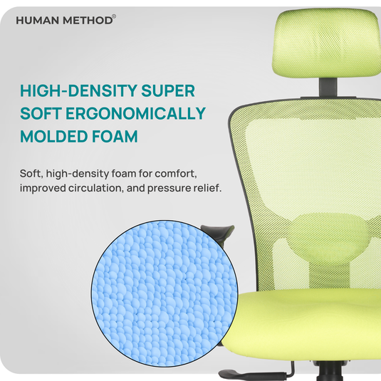 HUMAN METHOD VIBE ELITE ERGONOMIC HIGH BACK REVOLVING OFFICE CHAIR - FLUORESCENT GREEN