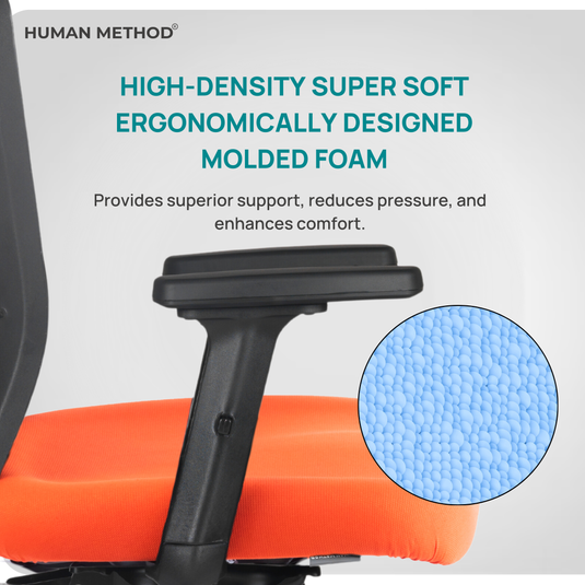HUMAN METHOD VIBE PRO ERGONOMIC MID BACK REVOLVING OFFICE CHAIR - ORANGE