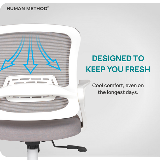 HUMAN METHOD BLOSSOM ERGONOMIC MID BACK REVOLVING OFFICE CHAIR - GREY