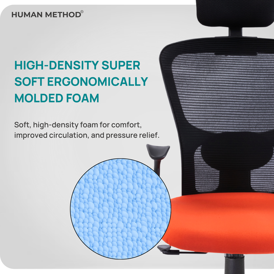HUMAN METHOD VIBE ELITE ERGONOMIC HIGH BACK REVOLVING OFFICE CHAIR - ORANGE