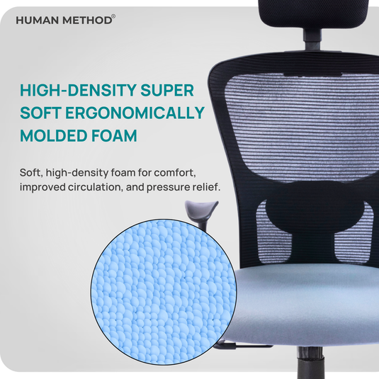 HUMAN METHOD VIBE ELITE ERGONOMIC HIGH BACK REVOLVING OFFICE CHAIR - GREY