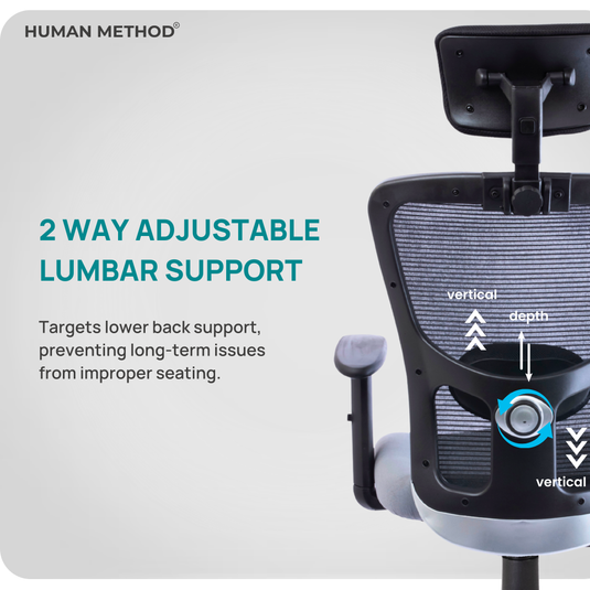 HUMAN METHOD VIBE PLUS ERGONOMIC HIGH BACK REVOLVING OFFICE CHAIR - GREY