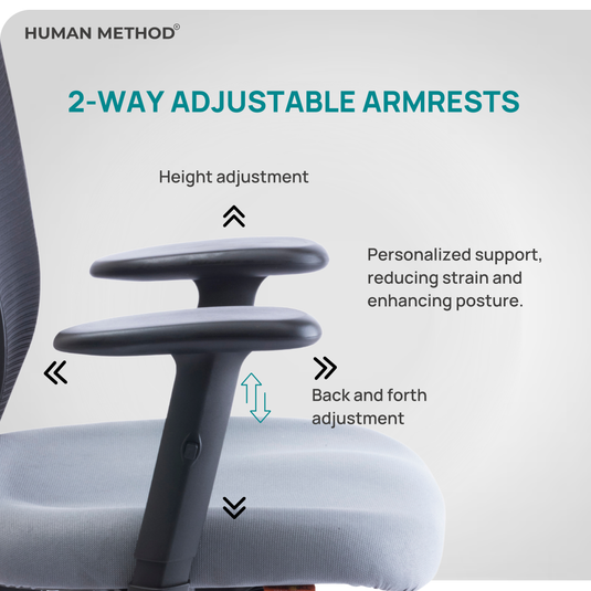 HUMAN METHOD VIBE PRO ERGONOMIC MID BACK REVOLVING OFFICE CHAIR - GREY