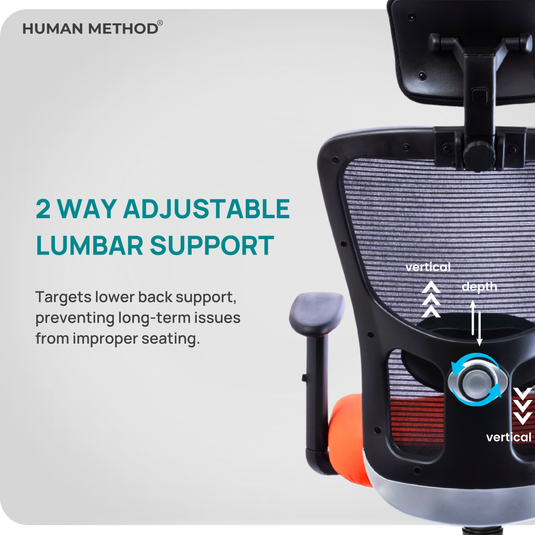 HUMAN METHOD VIBE PLUS ERGONOMIC HIGH BACK REVOLVING OFFICE CHAIR - ORANGE