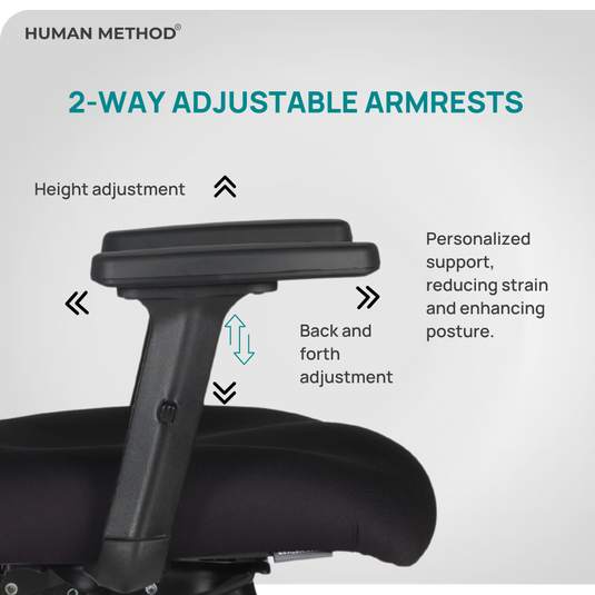 HUMAN METHOD VIBE PRO ERGONOMIC MID BACK REVOLVING OFFICE CHAIR - BLACK