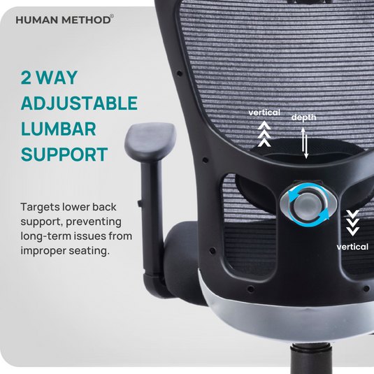 HUMAN METHOD VIBE PLUS ERGONOMIC MID BACK REVOLVING OFFICE CHAIR - BLACK