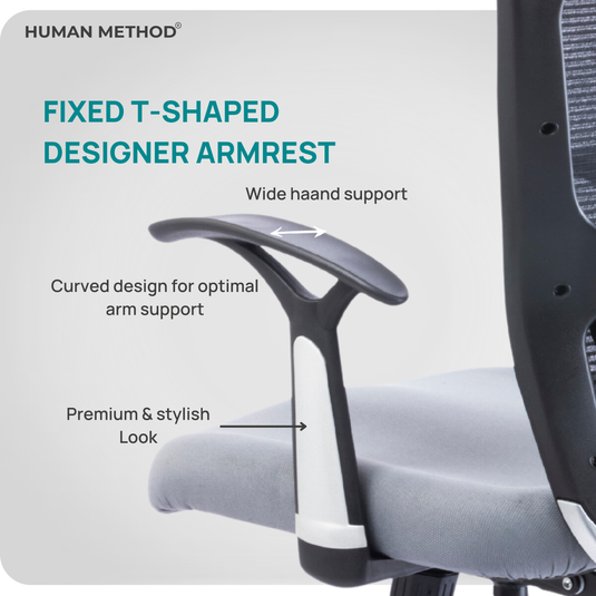 HUMAN METHOD VIBE ELITE ERGONOMIC MID BACK REVOLVING OFFICE CHAIR - GREY