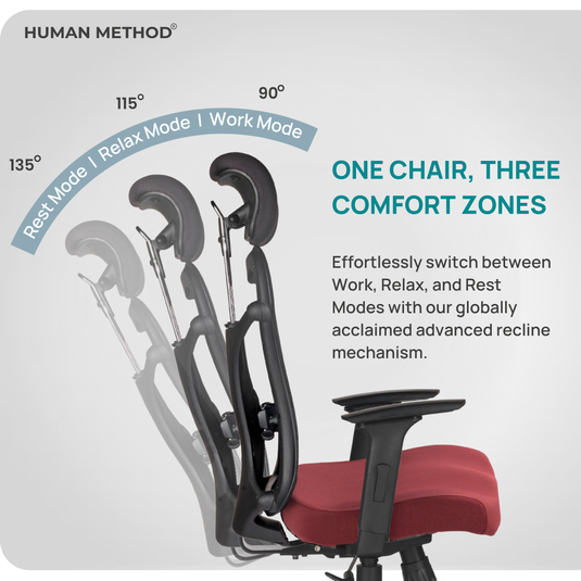 HUMAN METHOD TASK HIGH BACK REVOLVING CHAIR - MAROON