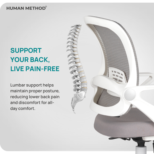HUMAN METHOD BLOSSOM ERGONOMIC MID BACK REVOLVING OFFICE CHAIR - GREY