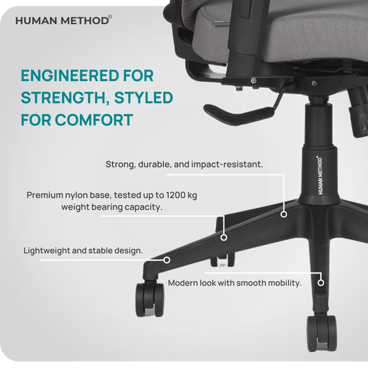 HUMAN METHOD TASK (PREMIUM) MID BACK REVOLVING CHAIR - PEARL GREY