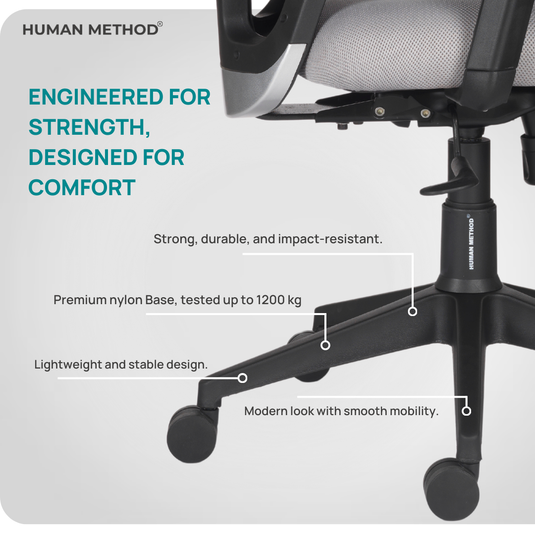 HUMAN METHOD VIBE PLUS ERGONOMIC MID BACK REVOLVING OFFICE CHAIR - STERLING GREY