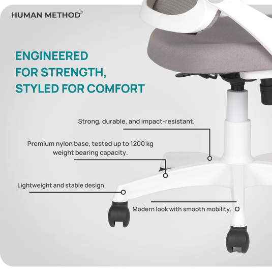 HUMAN METHOD BLOSSOM ERGONOMIC MID BACK REVOLVING OFFICE CHAIR - GREY