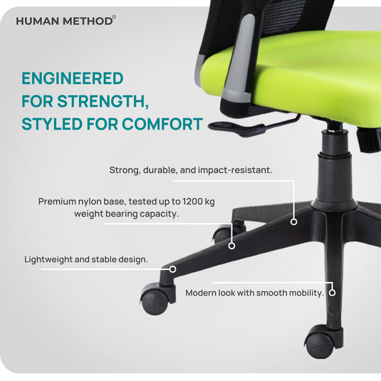 HUMAN METHOD VIBE ELITE ERGONOMIC HIGH BACK REVOLVING OFFICE CHAIR - GREEN