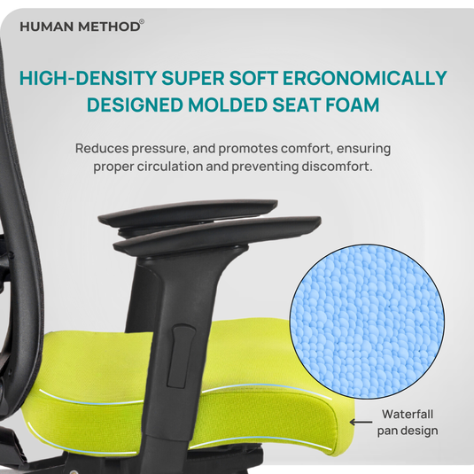 HUMAN METHOD TASK HIGH BACK REVOLVING CHAIR - GREEN