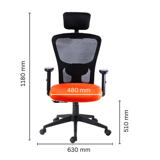 HUMAN METHOD VIBE PLUS ERGONOMIC HIGH BACK REVOLVING OFFICE CHAIR - ORANGE