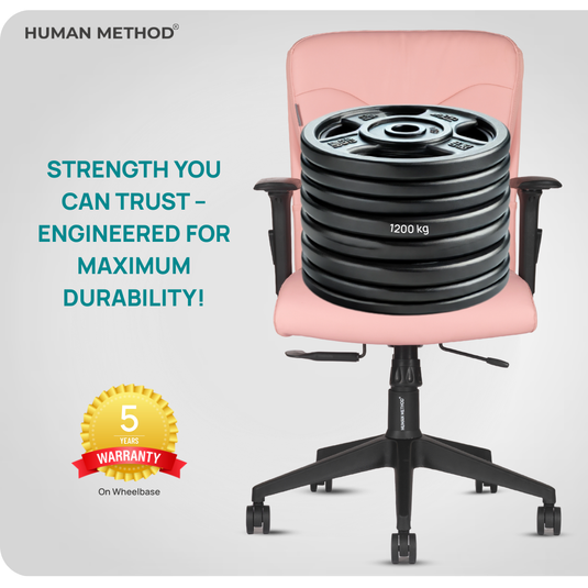 HUMAN METHOD PROMPT MID BACK REVOLVING CHAIR (ELEGANCE) - MILLENIAL PINK