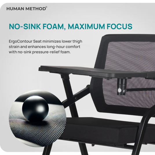 HUMAN METHOD FLEXI TRAINING CHAIR - WITH WRITING PAD AND WITHOUT WHEELS