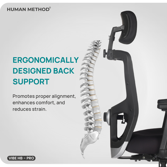HUMAN METHOD VIBE PRO ERGONOMIC HIGH BACK REVOLVING OFFICE CHAIR - BLACK