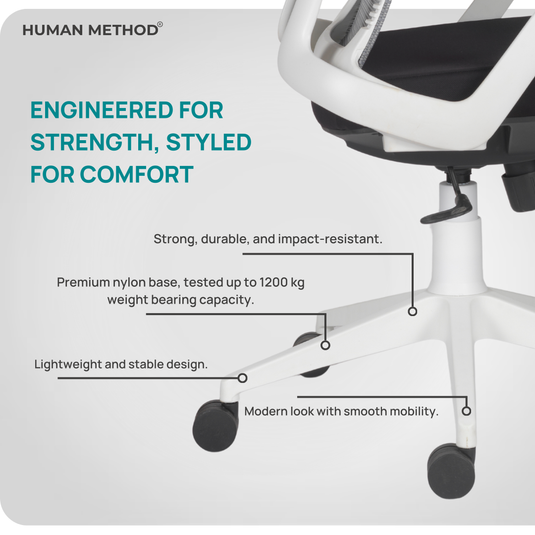 HUMAN METHOD ALEX ERGONOMIC MID BACK REVOLVING OFFICE CHAIR - JET BLACK