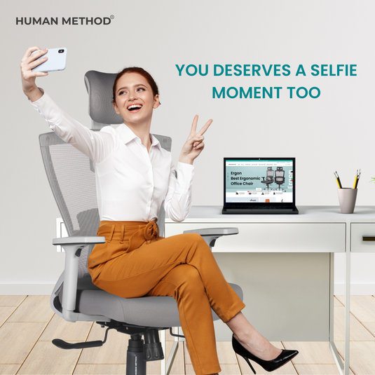 HUMAN METHOD FLORIDA PRO PREMIUM ERGONOMIC HIGH BACK REVOLVING OFFICE CHAIR - PLATINUM GREY