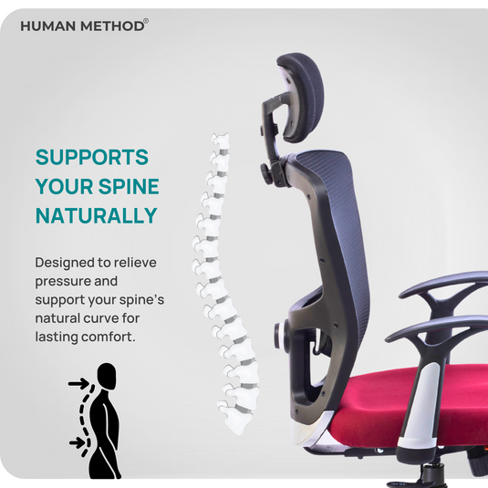 HUMAN METHOD VIBE ELITE ERGONOMIC HIGH BACK REVOLVING OFFICE CHAIR - MAROON