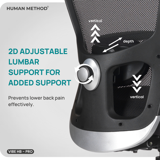 HUMAN METHOD VIBE PRO ERGONOMIC HIGH BACK REVOLVING OFFICE CHAIR - BLACK