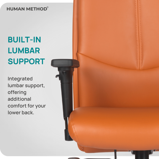 HUMAN METHOD SERENA PREMIUM HIGH BACK REVOLVING OFFICE CHAIR - TANGERINE ORANGE