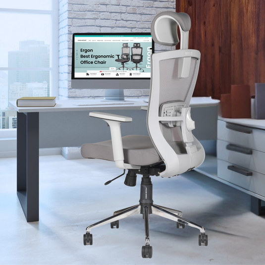 HUMAN METHOD FLORIDA PRO PREMIUM ERGONOMIC HIGH BACK REVOLVING OFFICE CHAIR - PLATINUM GREY